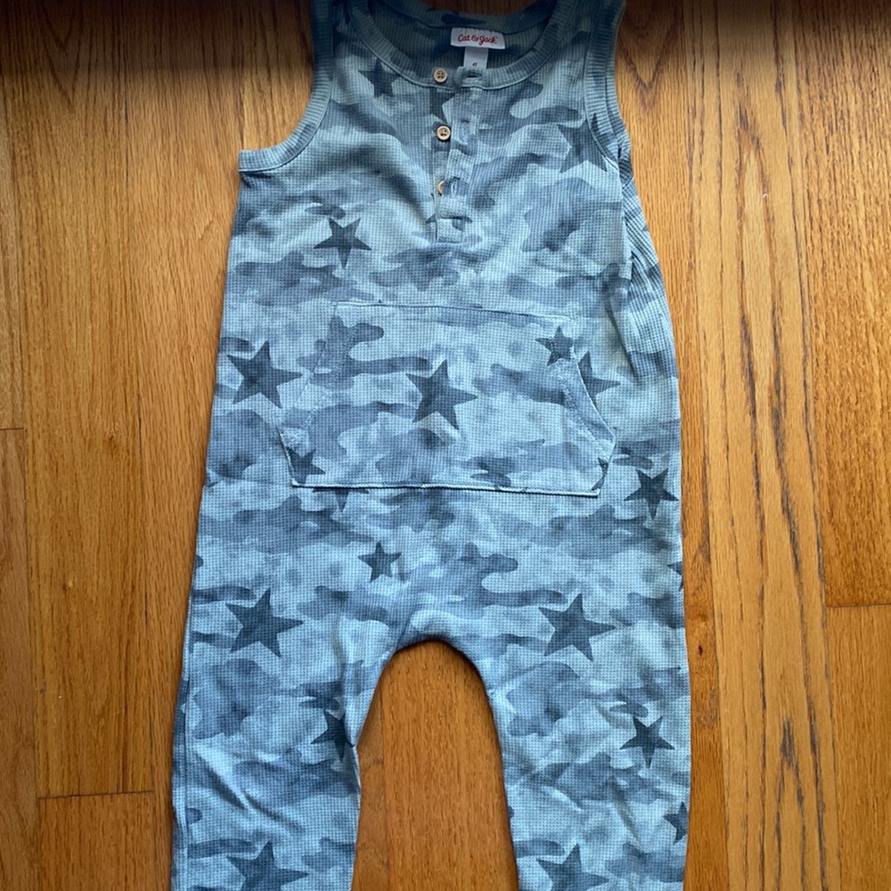 Cat & Jack camo waffle knit romper